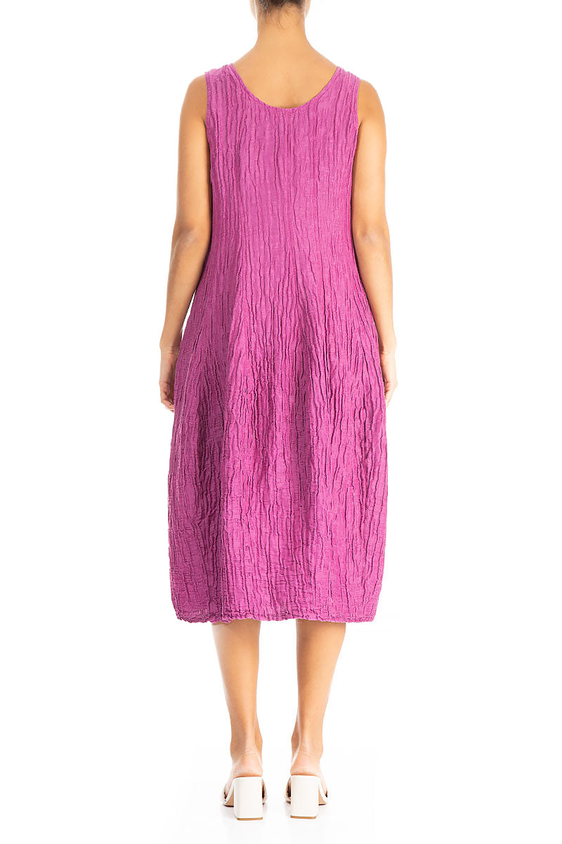 Sleeveless Balloon Crinkled Orchid Silk Dress 2