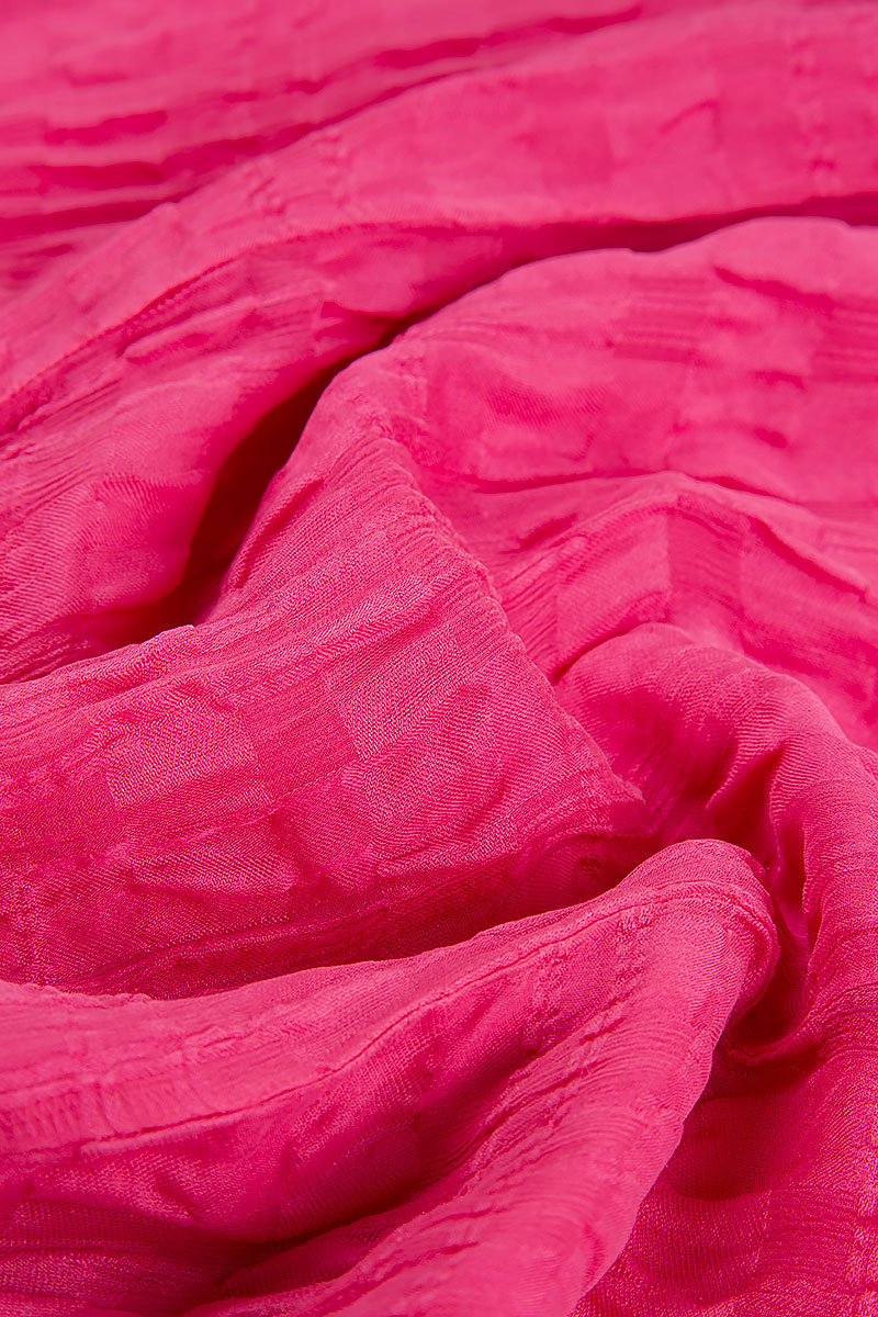 Sleeveless Balloon Hot Pink Light Silk Dress 5