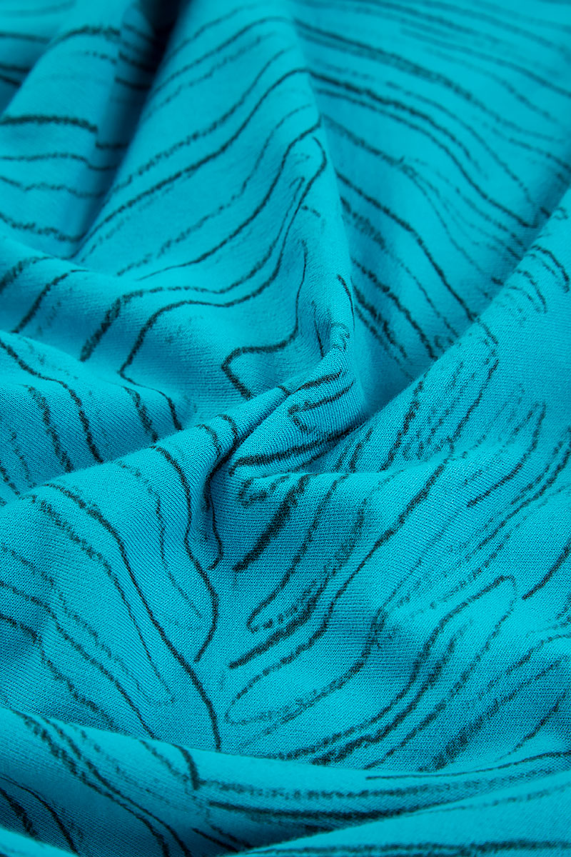 Sleeveless Feathers Bright Turquoise Cotton Tunic 6
