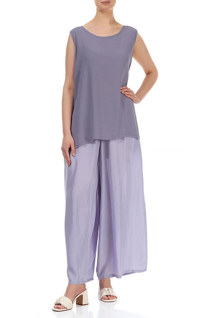 Sleeveless Lavender Viscose Top 4