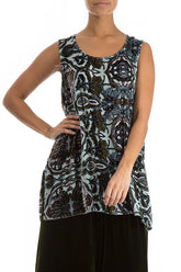 Sleeveless Devoré Ornament Silk Velvet Blouse 3