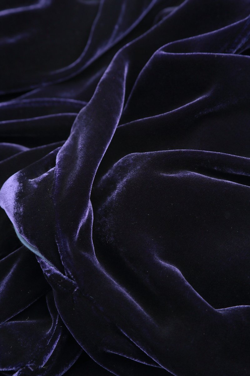 Sleeveless Purple Silk Velvet Dress 6