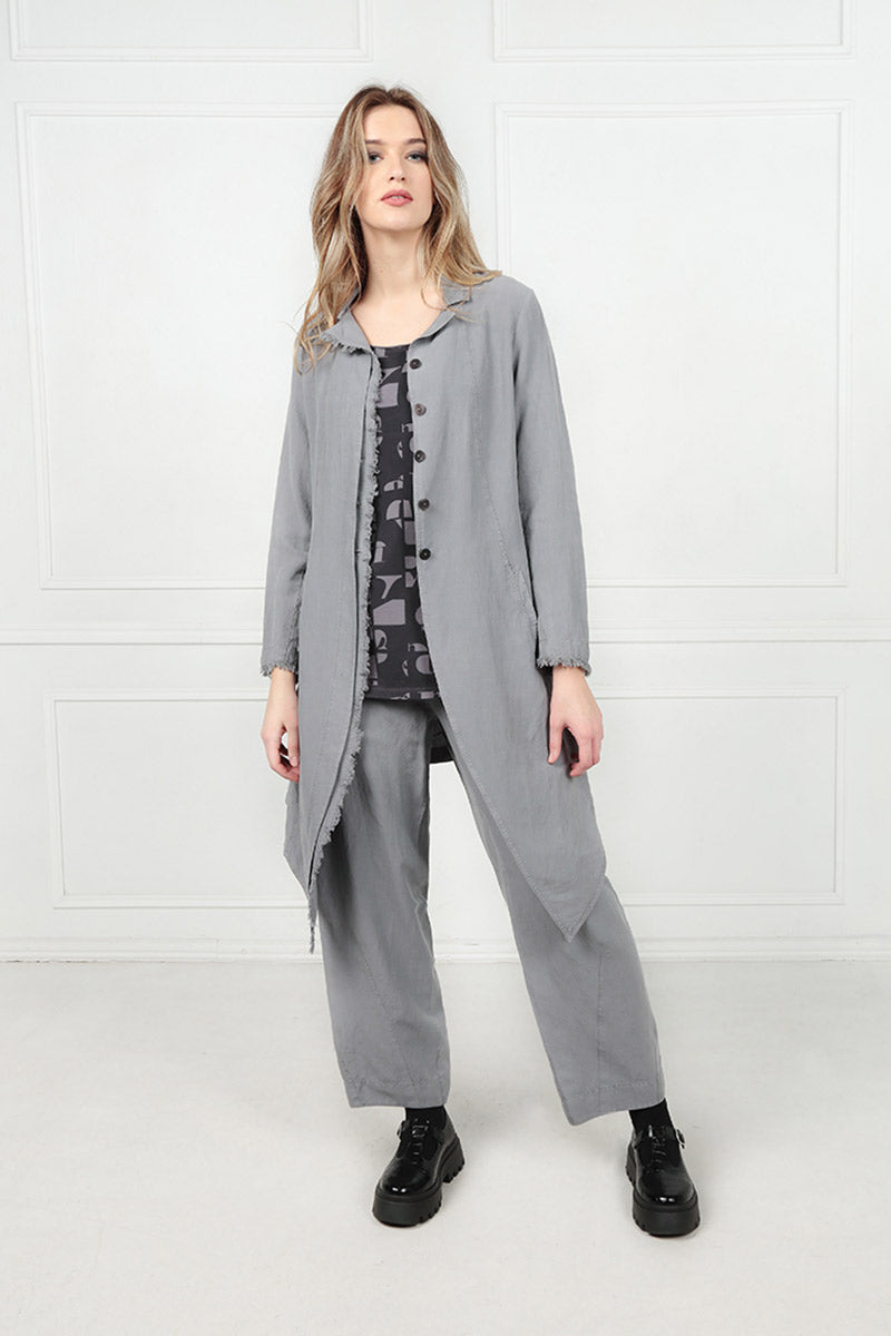 Straight Iron Silk Linen Trousers 5