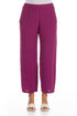 Straight Cropped Orchid Silk Viscose Trousers 1
