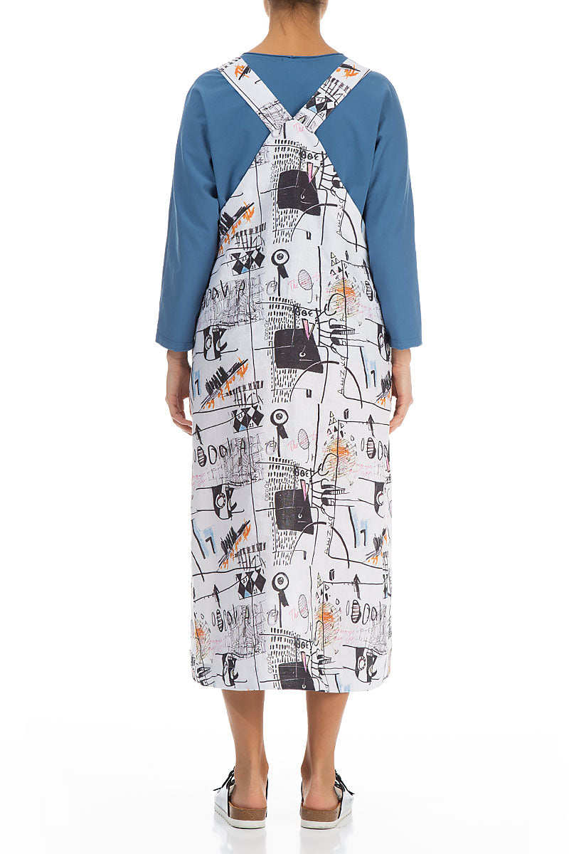 Street Art Linen Overall Dress 2