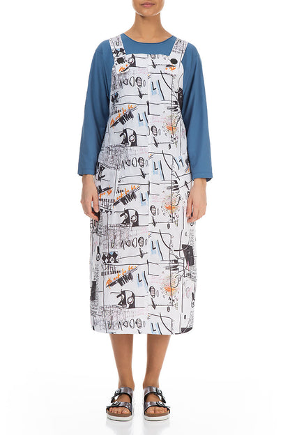 Street Art Linen Overall Dress 1