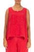 Sleeveless Off-Dye Red Linen Top 1