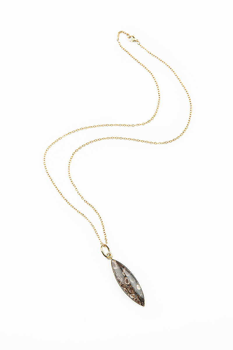 Turritella Fossil Pendant Necklace 1