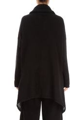 Longer Back Turtleneck Black Wool Sweater 2
