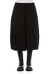 Two Pockets Black Cotton Midi Skirt 1