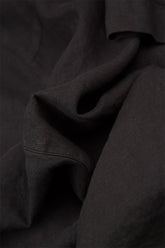 Wide Pure Black Linen Trousers 3