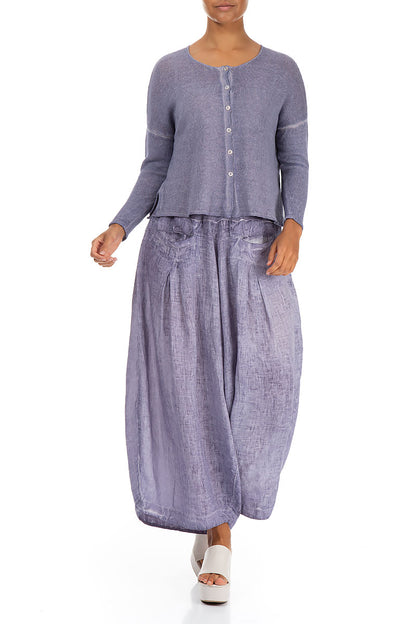 Washed Effect Purple Cardigan 4
