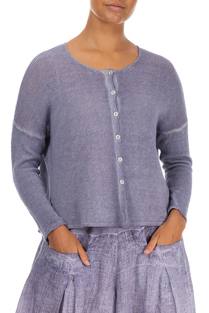 Washed Effect Purple Cardigan 3