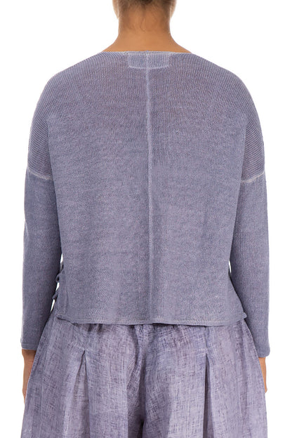 Washed Effect Purple Cardigan 2