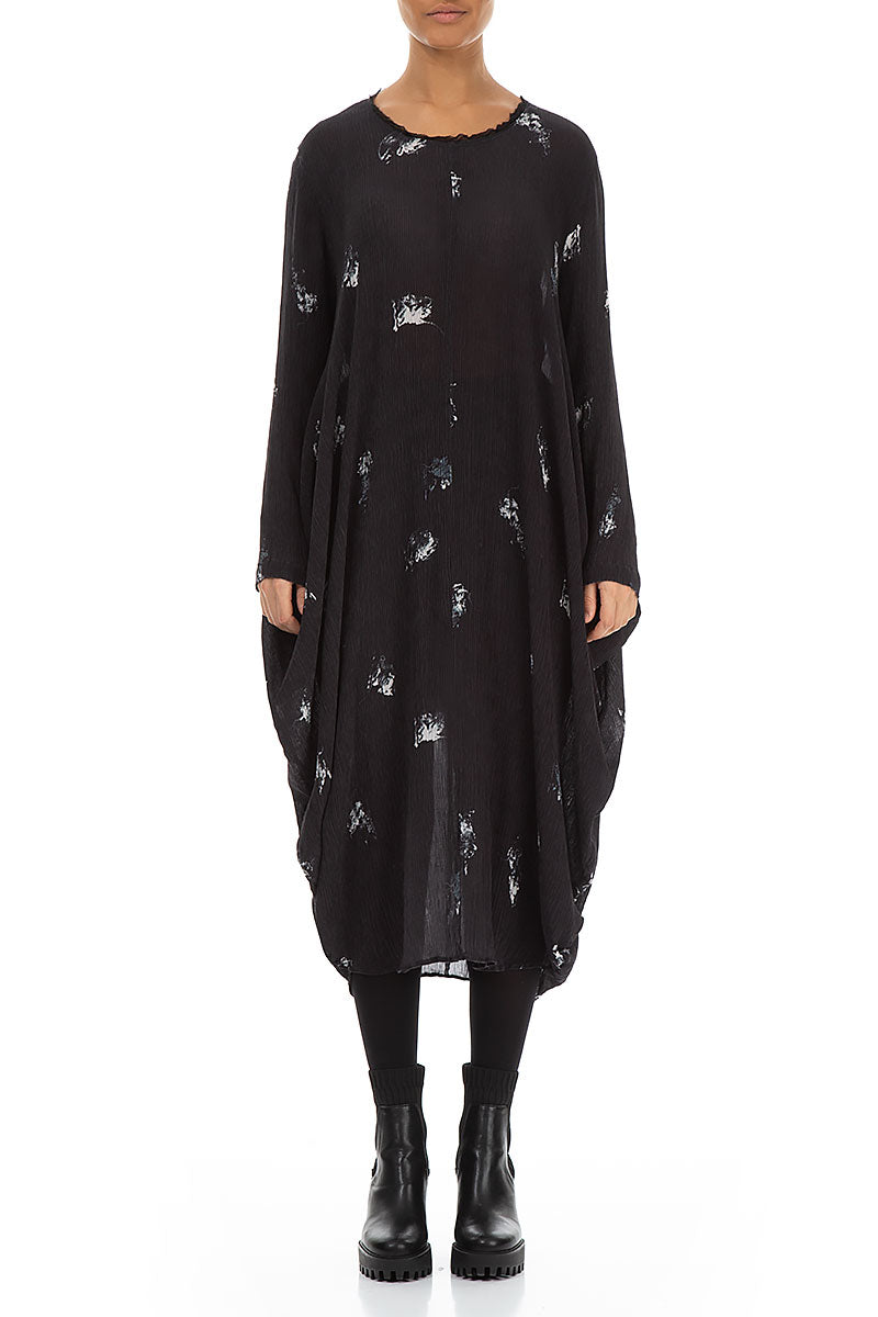 Wide Abstract Print Silk Viscose Dress 1