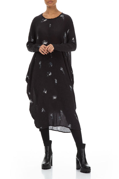 Wide Abstract Print Silk Viscose Dress 4