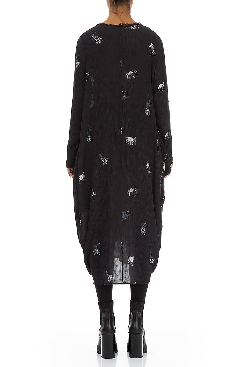 Wide Abstract Print Silk Viscose Dress 2