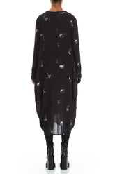 Wide Abstract Print Silk Viscose Dress 2