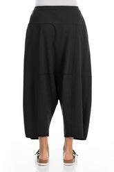 Wide Baggy Black Cotton Trousers 2