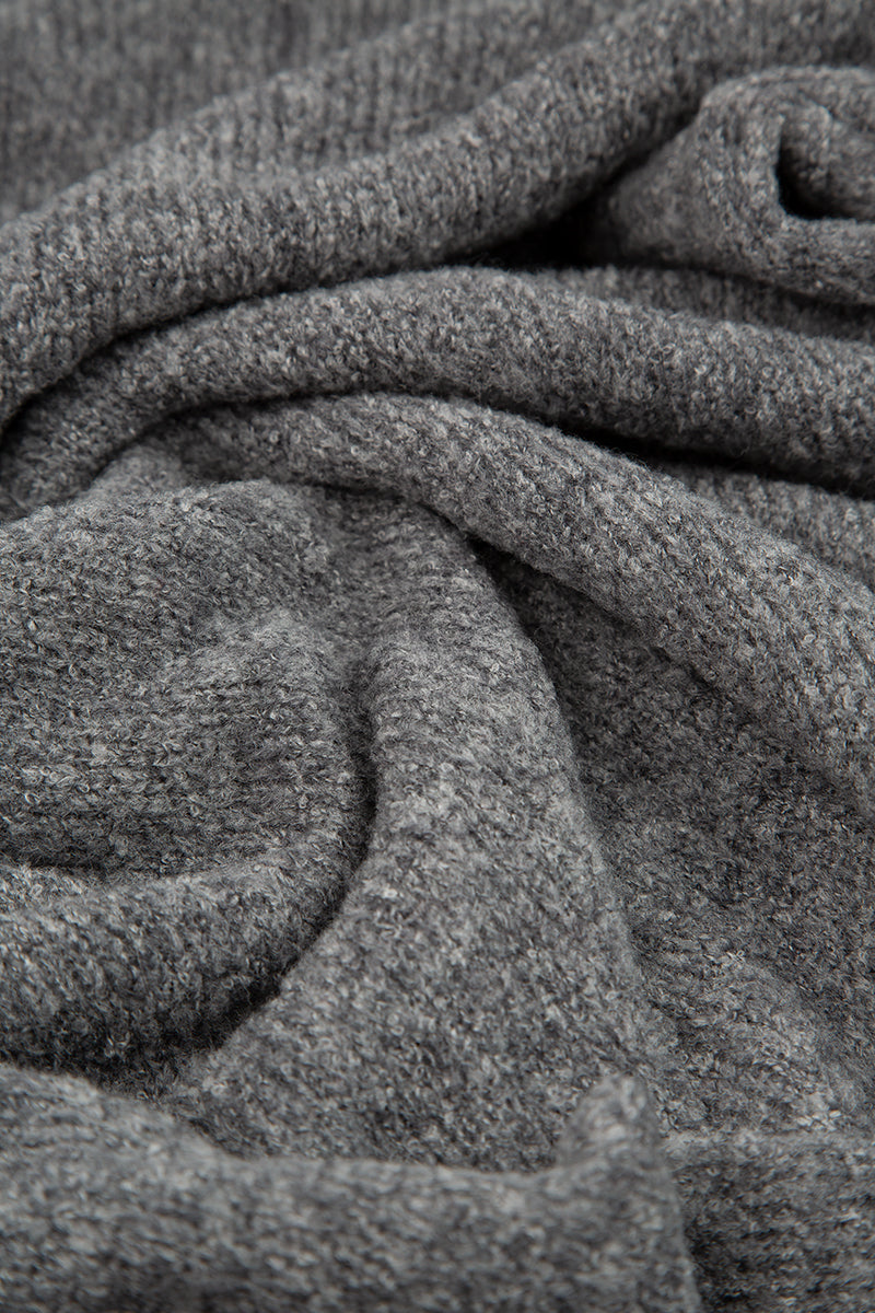 Wide Boxy Grey Wool Sweater 5