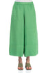 Wide Leg Cuffs Spring Green Linen Culottes 1