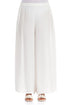 Wide White Silk Bamboo Trousers 1