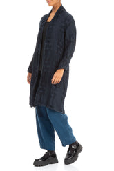 Woven Texture Dark Navy Linen Jacket 4