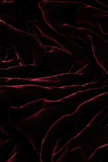 Baggy Loose Burgundy Silk Velvet Trousers 4