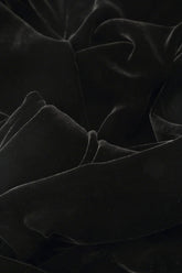 Buttoned Black Silk Velvet Jacket 5