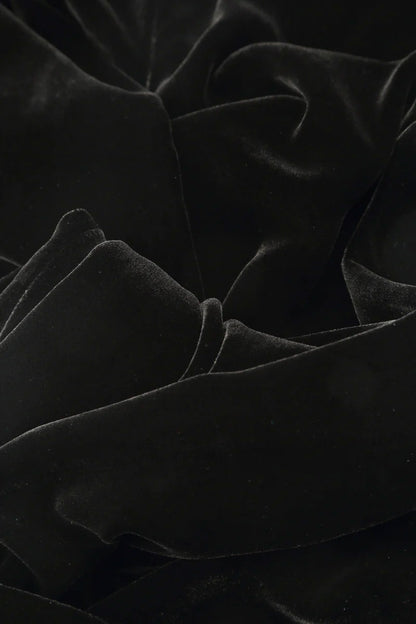 Buttoned Black Silk Velvet Jacket 5