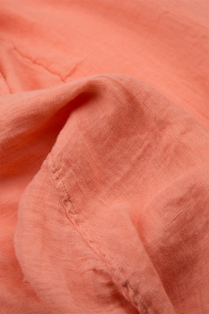 Layered Printed Coral Linen Tunic 5